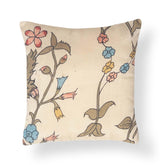 Kalamkari Cushion Cover, 12x12, Cream, Floral - Eyaas
